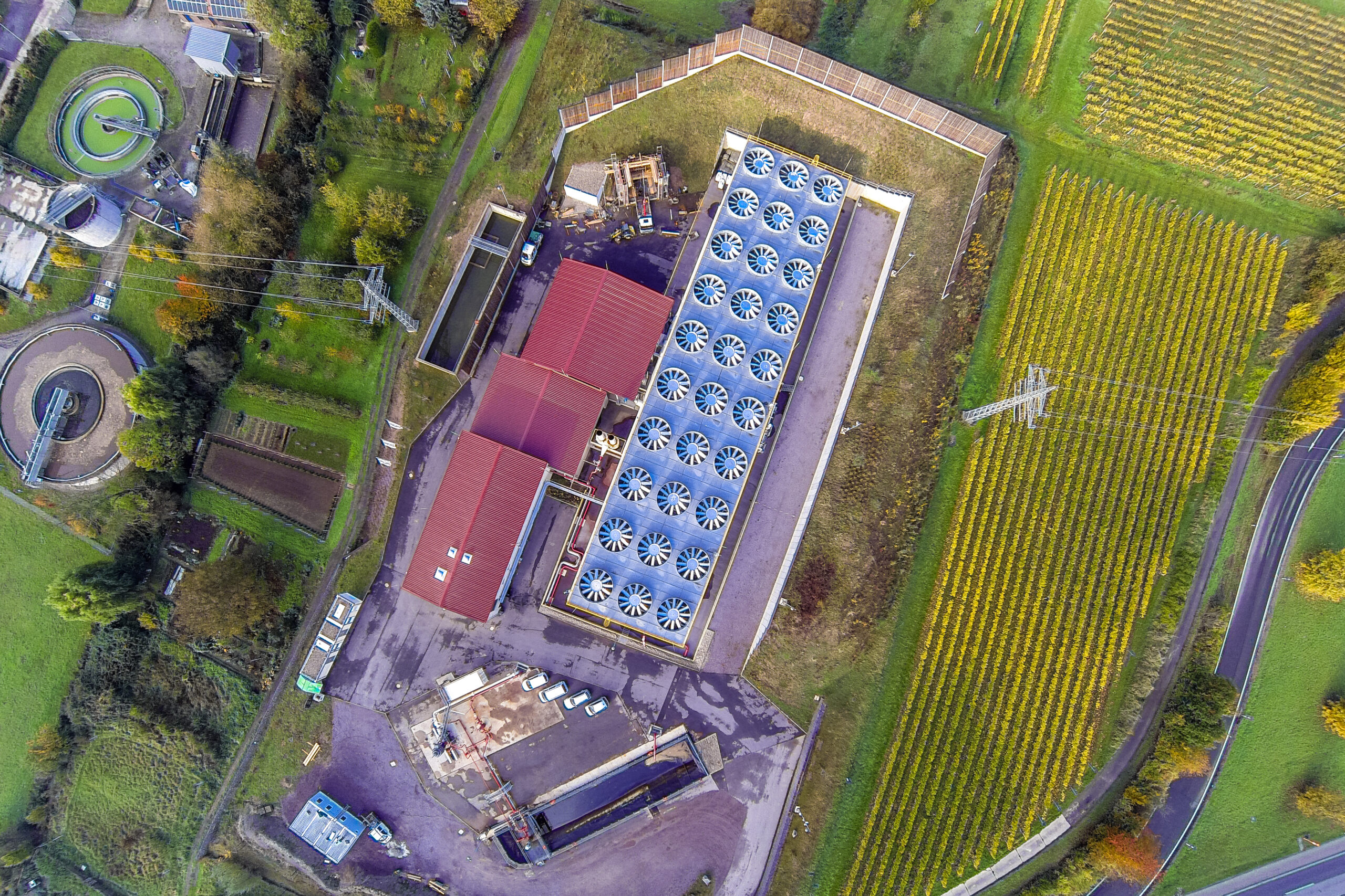 drone shot of the geothermal plant Insheim