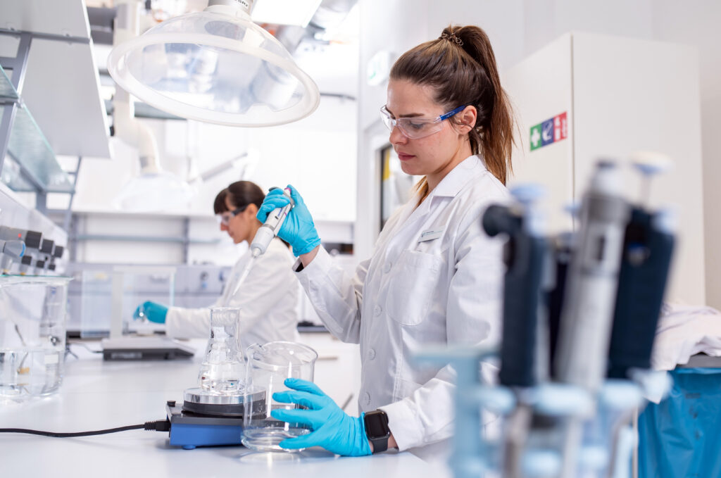 Vulcan employee working in a laboratory