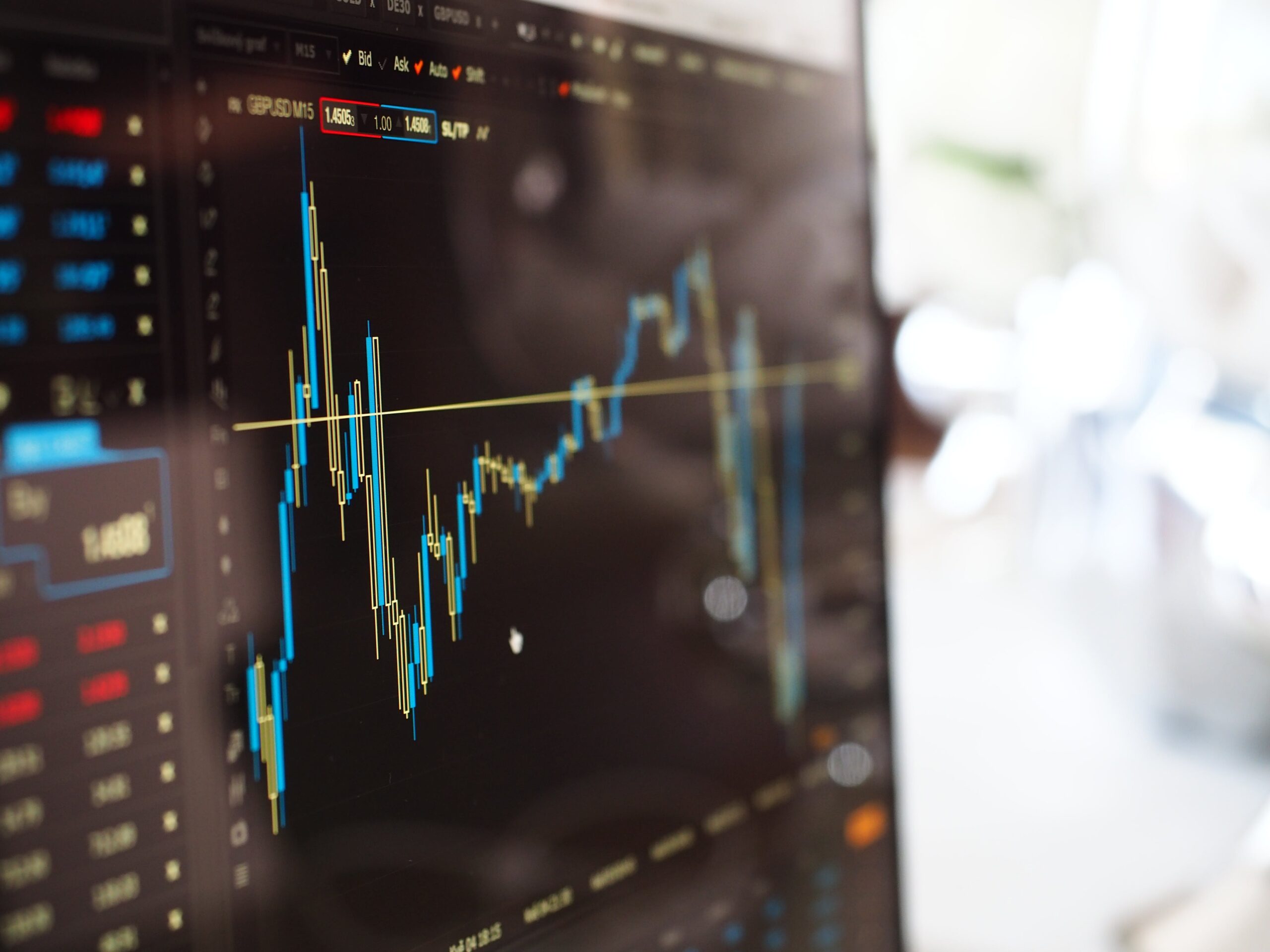 monitor with a graph